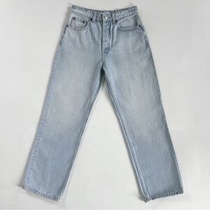 ZARA High Waist Loose Fit Straight Leg Jeans | Light Blue | Size 4 | GUC